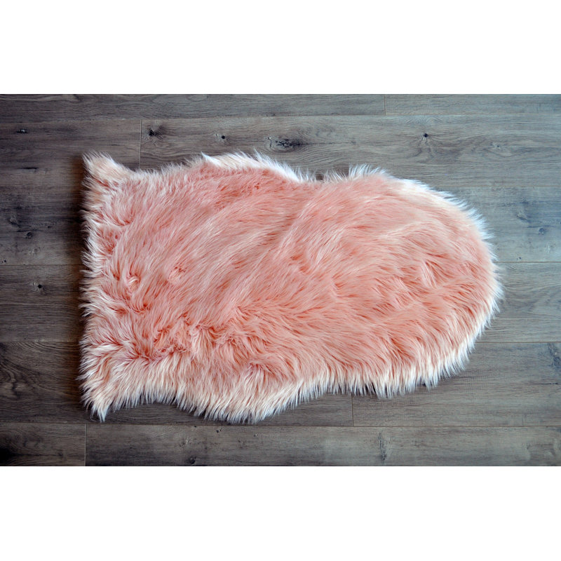 Mercer41 Mullenax Faux Sheepskin Blush Area Rug & Reviews Wayfair